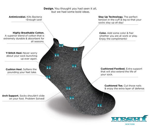 Heshí Ankle Sock - Charcoal