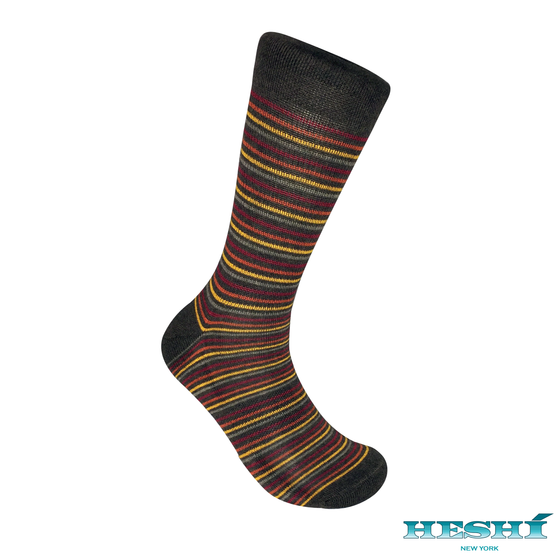 Heshí Thin Stripe Sock - Brown