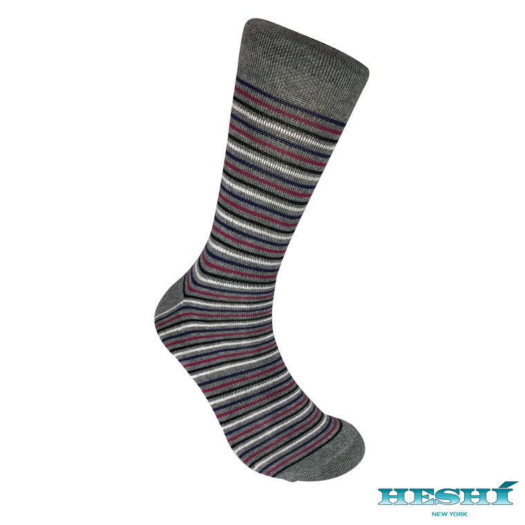 Heshí Thin Stripe Sock - Heather Grey