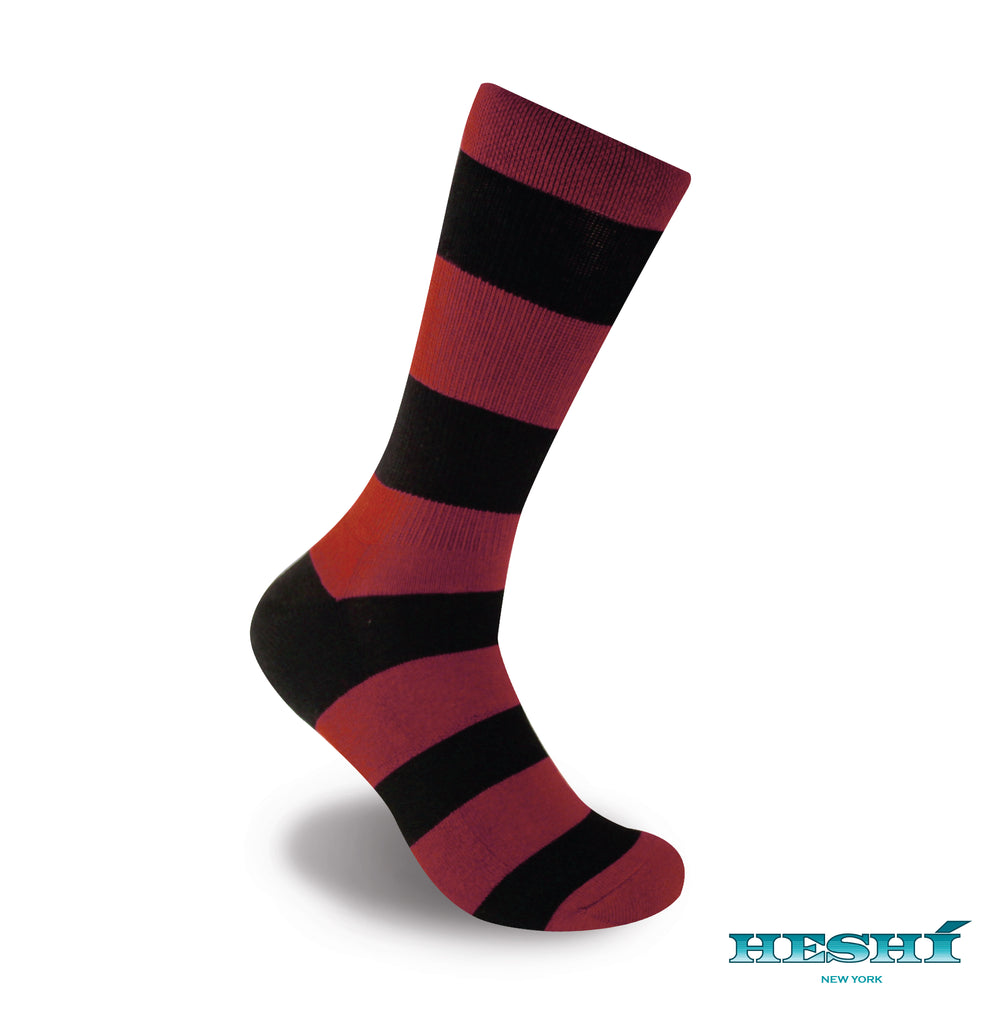 Heshí Rugby Stripe Sock - Red/Black