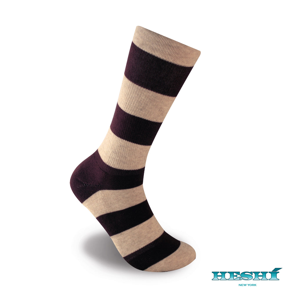 Heshí Rugby Stripe Sock - Sand/Port