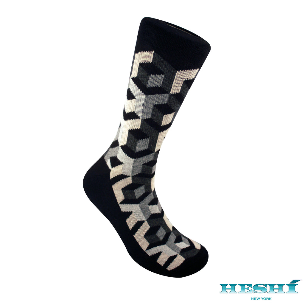 Heshí Illusion Box Sock - Black