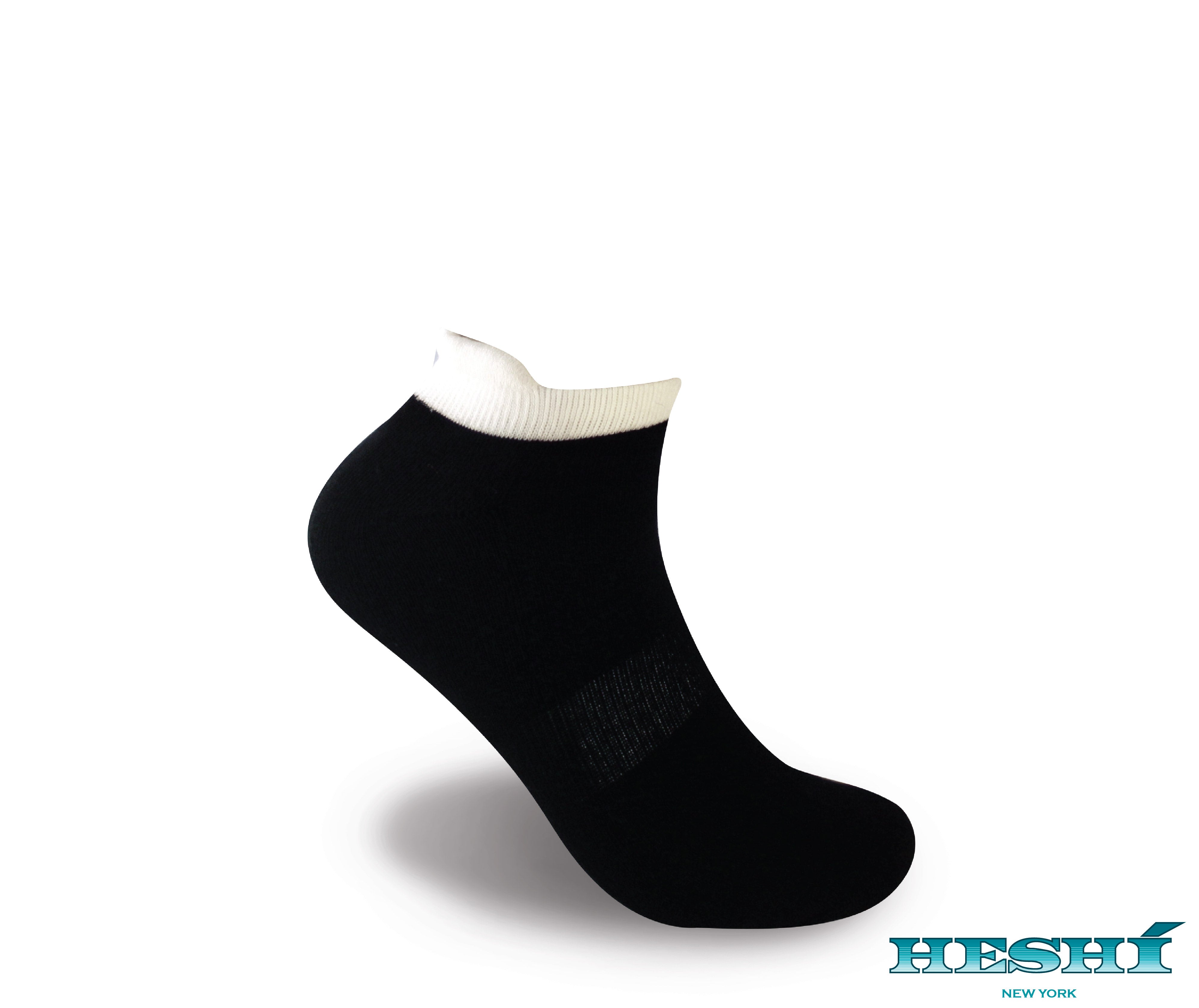 Heshí Ankle Sock - Black w White Trim