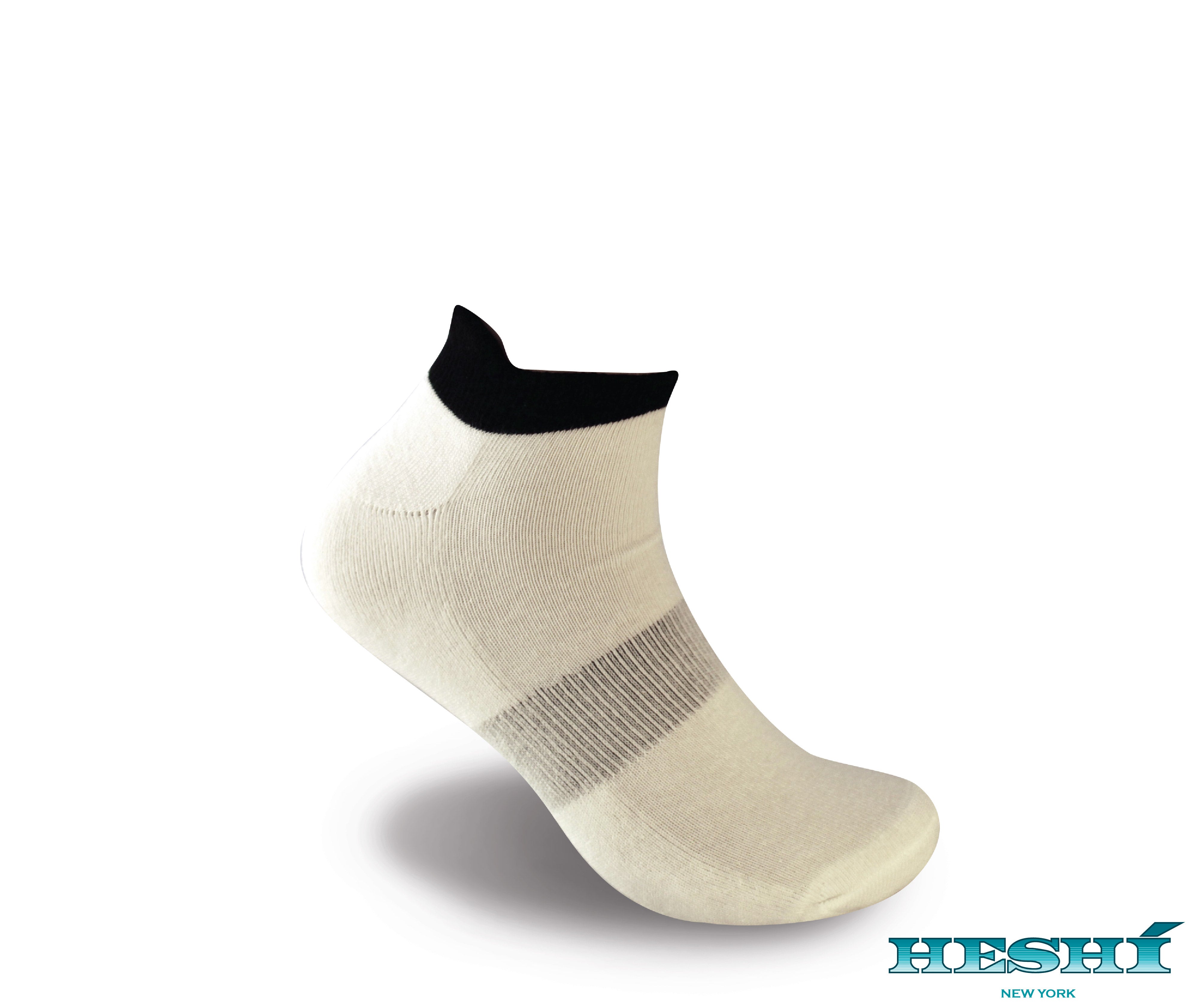 Heshí Ankle Sock - White w Black Trim