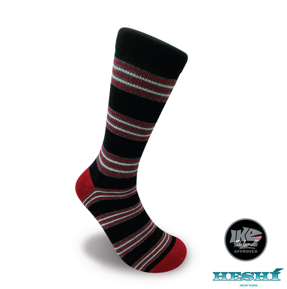 Heshí Cluster Stripe Sock - Iaconelli Red/Black