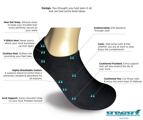 Heshí Invisible Liner Sock - Black