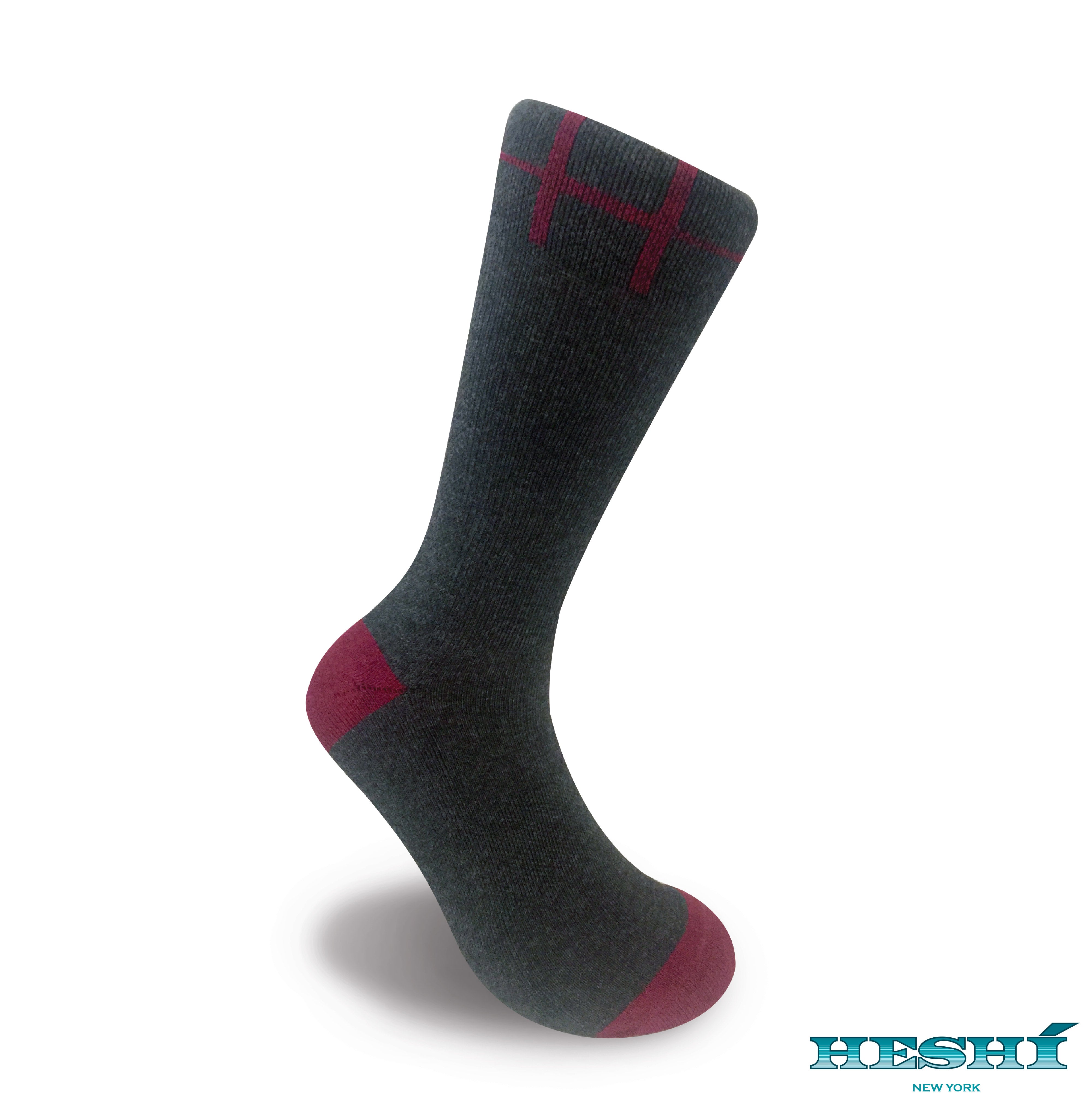Heshí Heel/Toe Sock Charcoal Red1